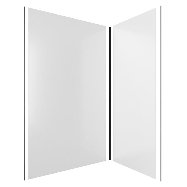 AURLANE - LOT de 2 Panneaux Muraux Aluminium BLANC 90+120x210 cm avec Profilés NOIR MAT - WALL'IT - large
