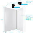 AURLANE - LOT de 2 Panneaux Muraux Aluminium BLANC 90+120x210 cm avec Profilés NOIR MAT - WALL'IT - vignette