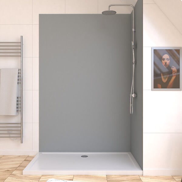AURLANE - Panneau Mural Finition Aluminium Gris Clair Silver 120 x 210 cm - WALL'IT SILVER - large
