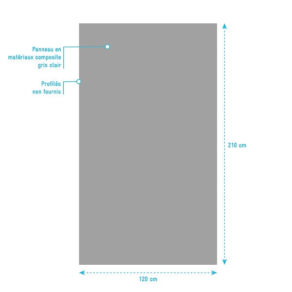 AURLANE - Panneau Mural Finition Aluminium Gris Clair Silver 120 x 210 cm - WALL'IT SILVER - large