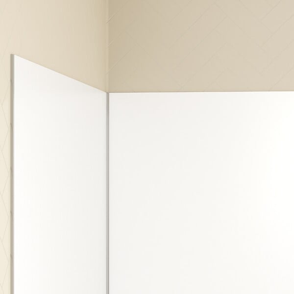 AURLANE - Pack de 3 Panneaux Muraux Aluminium Blanc 90x210 cm avec Profilés Chrome WALL'IT - large