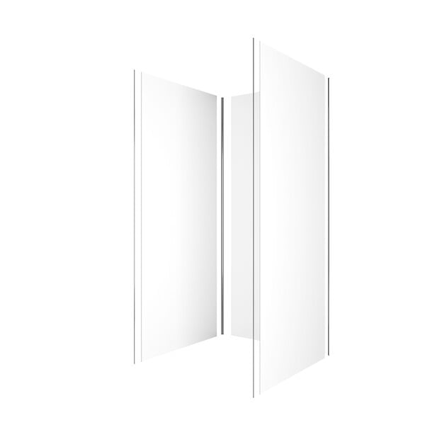 AURLANE - Pack de 3 Panneaux Muraux Aluminium Blanc 90x210 cm avec Profilés Chrome WALL'IT - large