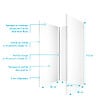AURLANE - Pack de 3 Panneaux Muraux Aluminium Blanc 90x210 cm avec Profilés Chrome WALL'IT - vignette