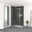 AURLANE - Paroi de Douche 120x200 cm - Cadre et Bras Aluminium Chrome - CHROMED CONTOURING - vignette