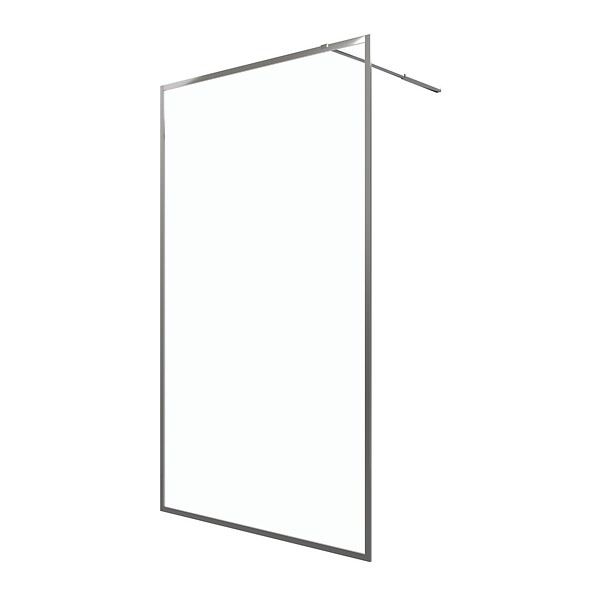 AURLANE - Paroi de Douche 120x200 cm - Cadre et Bras Aluminium Chrome - CHROMED CONTOURING - large