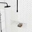 AURLANE - Paroi de Douche 100x200cm Verre Transparent - Profilé + Barre Plafond Noire - FREEDOM 2 BLACK - vignette
