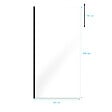 AURLANE - Paroi de Douche 100x200cm Verre Transparent - Profilé + Barre Plafond Noire - FREEDOM 2 BLACK - vignette