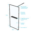 AURLANE - Paroi de Douche Noir Mat 90x200cm - Porte-serviette et étagère - DARK CONTOURING SHELF - vignette