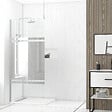 AURLANE - Paroi de Douche 90x200cm Miroir - Profilé + Barre Plafond Finition Chrome - FREEDOM 2 MIRROR - vignette