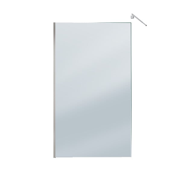 AURLANE - Paroi de Douche 120x200cm Verre Fumé 8mm - Barre de Fixation Extensible et Profil Chrome - large