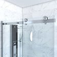 AURLANE - Porte de douche coulissante + retour 140X90cm - RAILROAD CHROMED 140 FRONT-90 - vignette