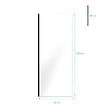 AURLANE - Paroi de Douche 80x200cm Verre Transparent - Profilé + Barre Plafond Noire - FREEDOM 2 BLACK - vignette