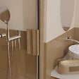 AURLANE - Porte de douche Pivotante 90x200cm - Profilés Aluminium effet Bois - Verre 6mm - WOOD CRUSH - vignette