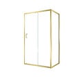 AURLANE - Pack Porte de Douche Coulissante 120x200cm et Retour 80cm - Profilés Or Doré Brossé - Verre 6mm - vignette