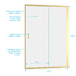 AURLANE - Porte de douche Coulissante 140x200cm - Profilés Or Doré Brossé - Verre Trempé 6mm - GOLDY CRUSH - vignette