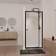 AURLANE - Porte de douche Pivotante Noir 70-80x185cm - Extensible de 69 à 80 cm - BLACK SLIDE 70 80 - vignette