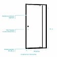 AURLANE - Porte de douche Pivotante Noir 70-80x185cm - Extensible de 69 à 80 cm - BLACK SLIDE 70 80 - vignette