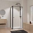 AURLANE - Paroi Retour porte de douche Noir 80x185cm - BLACK SLIDE - vignette