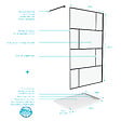 AURLANE - Pack Paroi de douche 120x195 cm + receveur en acrylique blanc effet pierre 120x80 cm - vignette