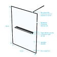 AURLANE - Paroi de Douche Noir Mat 140x200cm - Porte-serviette et étagère - DARK CONTOURING SHELF - vignette