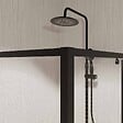 AURLANE - Paroi Retour porte de douche Noir 90x185cm - BLACK SLIDE - vignette