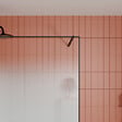 AURLANE - Paroi de douche 140x200cm - Verre degrade blanc effet brume - Encadrement noir mat - NEPHELIE - vignette
