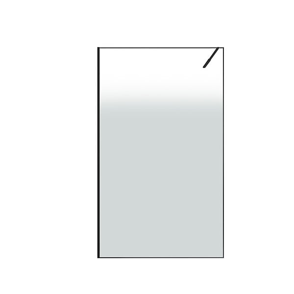 AURLANE - Paroi de douche 140x200cm - Verre degrade blanc effet brume - Encadrement noir mat - NEPHELIE - large