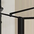 AURLANE - Paroi de Douche avec Volet Pivotant 100+40x195cm - Verre 8mm Anticalcaire - Motifs et Profilés Noir - vignette