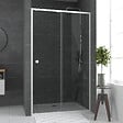 AURLANE - Porte de douche coulissante blanc 120x185cm - extensible - WHITY slide 120 - vignette