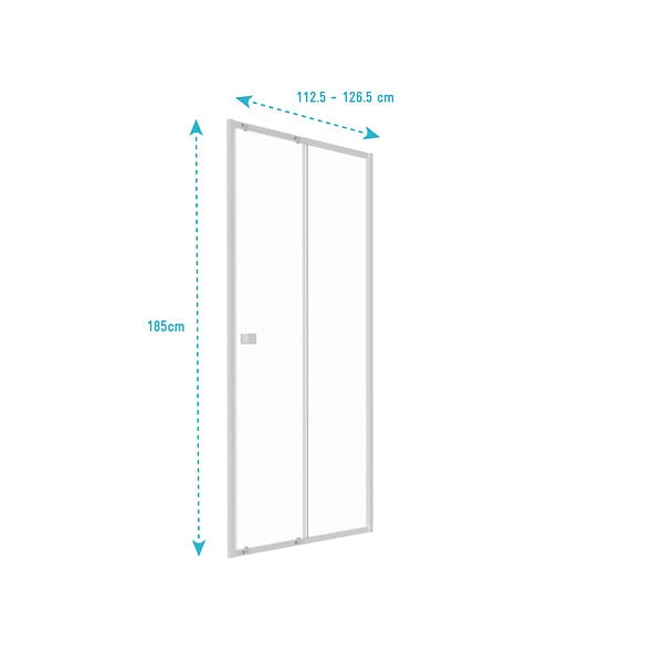 AURLANE - Porte de douche coulissante blanc 120x185cm - extensible - WHITY slide 120 - large