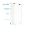 AURLANE - Paroi de retour 80x180 cm pour Porte de Douche - Verre Trempe 5mm - Finition Noire - DARK ELEMENTARY - vignette
