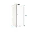 AURLANE - Paroi de retour 80x180 cm pour Porte de Douche - Verre Trempe 5mm - Finition Noire - DARK ELEMENTARY - vignette