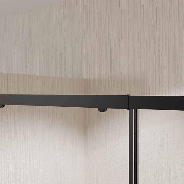AURLANE - Porte de douche Coulissante Noir 100x185cm - Extensible de 98.5 à 112.5cm - BLACK SLIDE 100 - large