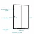 AURLANE - Porte de douche Coulissante Noir 100x185cm - Extensible de 98.5 à 112.5cm - BLACK SLIDE 100 - vignette