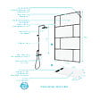 AURLANE - Paroi de Douche 120 cm Sérigraphie Noire et Receveur Blanc 80x120 + Colonne de Douche Mécanique - vignette