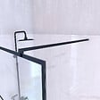 AURLANE - Paroi de Douche 120 cm Sérigraphie Noire et Receveur Blanc 80x120 + Colonne de Douche Mécanique - vignette