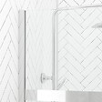 AURLANE - Paroi de Douche 100x200cm - Bande Miroir - Barre de Fixation Extensible et Profil Chrome - vignette