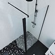 AURLANE - Paroi de Douche et Volet Pivotant 90+40x200 cm - Verre Transparent - Barre de Fixation Noire - vignette