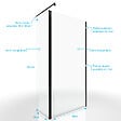 AURLANE - Paroi de Douche et Volet Pivotant 90+40x200 cm - Verre Transparent - Barre de Fixation Noire - vignette