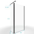 AURLANE - Paroi de Douche et Volet Pivotant 90+40x200 cm - Verre Transparent - Barre de Fixation Noire - vignette