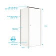 AURLANE - Retour pour Porte de Douche 80x195cm Verre Trempe 8mm Anticalcaire - Alu Noir - DARK ELEMENTARY - vignette