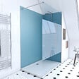 AURLANE - Pack Douche a l'Italienne 90x120 - Kit Panneaux Muraux Bleu/Chrome + Receveur + Paroi Depolie 8 mm - vignette
