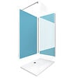 AURLANE - Pack Douche a l'Italienne 90x120 - Kit Panneaux Muraux Bleu/Chrome + Receveur + Paroi Depolie 8 mm - vignette