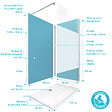 AURLANE - Pack Douche a l'Italienne 90x120 - Kit Panneaux Muraux Bleu/Chrome + Receveur + Paroi Depolie 8 mm - vignette