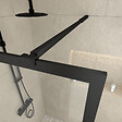 AURLANE - Paroi de Douche 80x200 cm - Cadre et Bras Aluminium NOIR MAT - DARK CONTOURING - vignette