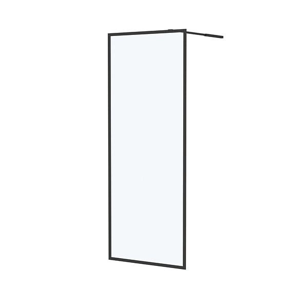 AURLANE - Paroi de Douche 80x200 cm - Cadre et Bras Aluminium NOIR MAT - DARK CONTOURING - large