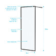 AURLANE - Paroi de Douche 80x200 cm - Cadre et Bras Aluminium NOIR MAT - DARK CONTOURING - vignette