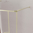 AURLANE - Paroi de douche à l'italienne 140x195cm Sérigraphie Art Déco Arrondie - Or Brossé - GATSBY - vignette