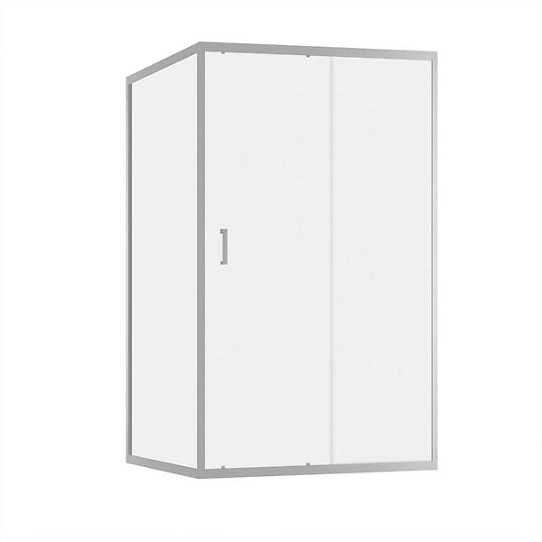 AURLANE - Porte de Douche Coulissante et Retour 120x90x200cm - Profilés Chrome - Verre trempé 6mm - large