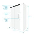 AURLANE - Porte de douche coulissante 120x200 cm noir mat - rail soft close + RETOUR 90 cm - vignette